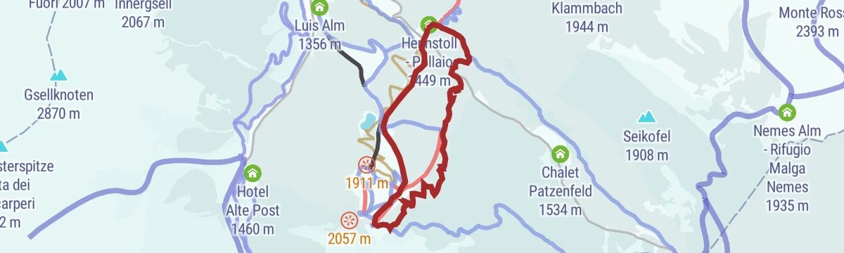 Route map: Percorso di sci alpinismo